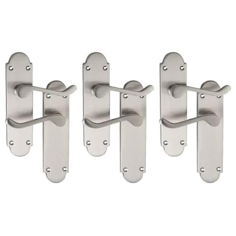 Brora Satin Nickel Lever Door Handle Set Cover