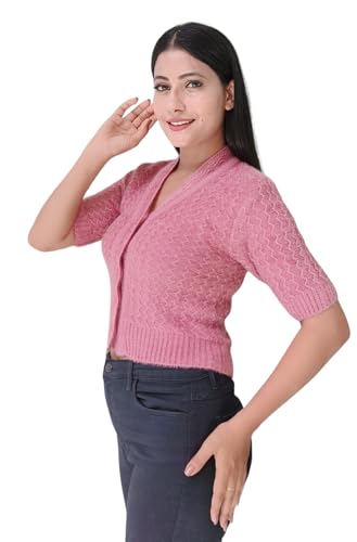 Image of Women's Hosiery Woolen Solid Half Sleeve Sweater Blouse