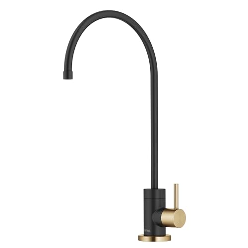 KRAUS Purita™ Single Handle Drinking Water Filter Faucet for Reverse Osmosis or Water Filtration System in Brushed Brass/Matte Black, FF-100BBMB