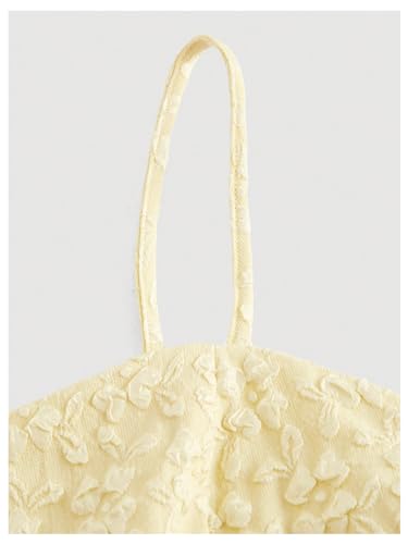 SOLY HUX Women's Spaghetti Strap Ruffle Hem Peplum Cami Top Jacquard Camisole3