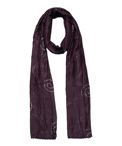 Image of LKC WOMEN'S SEQUENCE EMBROIDERED SELFDESIGN SOFT COTTON CHANDERI DUPATTA