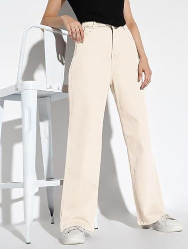 Image of ADBUCKS Wide Leg Jeans for Women | Jeans Pant for Women | High Rise Jean I