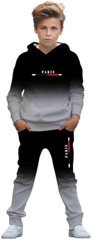 boys' clothing sets, 2-Piece Hoodie & Pants Outfits for Boys Size 4-14 | Lightweight Non-Fleece Fall & Spring Clothing Sets