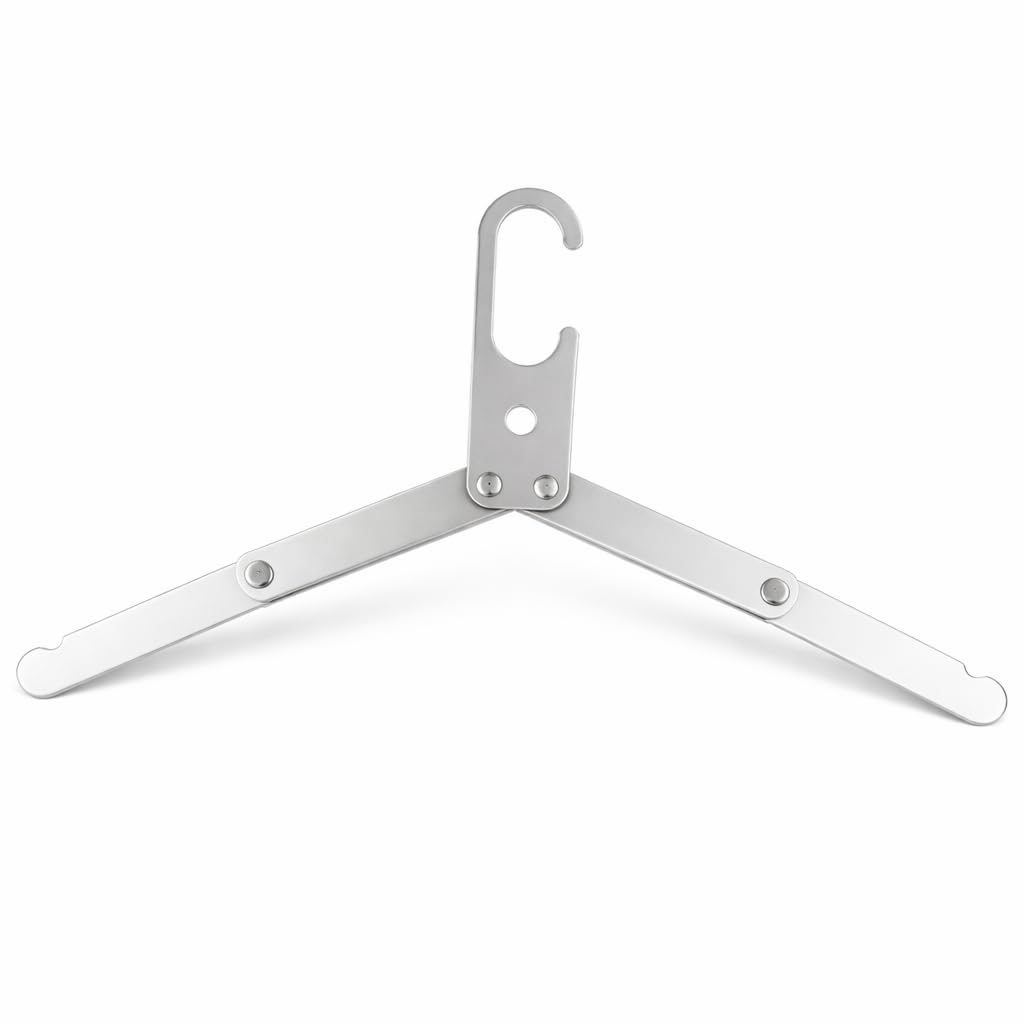 Alomejor #-01 Travel Hanger Portable Folding Aluminum Alloy Clothes Hangers Racks For Outdoor Camping Travel (Silver)