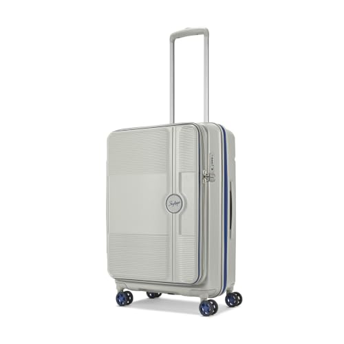 Image of Skybags Zephyre Medium Hard Luggage (65 Cm) | Luggage Trolley with 8 Wheels, TSA Lock and Expander | Gray | Unisex