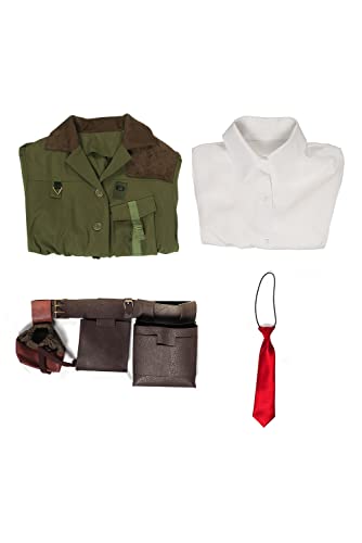 Cekalue Women's Miss Trunchbull Costume Shirt Tie Long Coat Jacket Belt Full Set Trunchbull Cosplay Costume for Adult