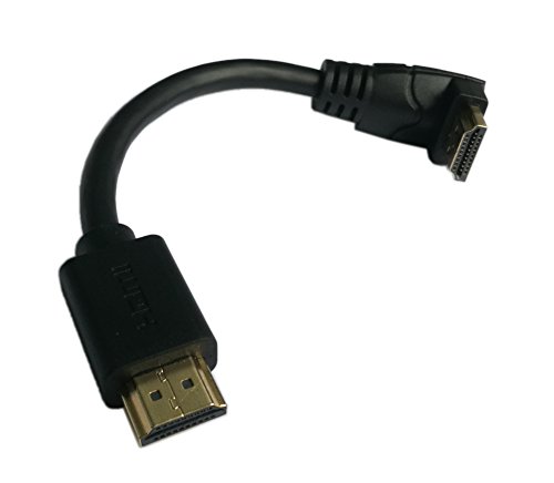 5 1 cm HDMI Angle inférieur 90 Degré de câble vertical droit - supporte 4K@60Hz, haute vitesse, HDMI 2.0 Prêt - UHD, Ethernet & Retour audio - Vidéo 4K 2160p, HD 1080p, 3D .(Hommes)