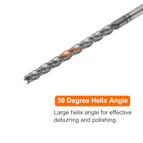 Image of HARFINGTON Carbide Square Nose End Mill Bit 3 /32 inch Cut Dia 4 Flutes TiAlN Coated Milling Cutter for Hardened Steel Metal (3 /32 inch Shank 1 inch Cut Length 3 inch Long 30 Degree Helix)