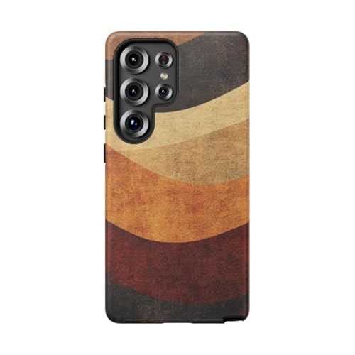 Coque rigide Samsung S25 Ultra mate marron aux finitions graphiques