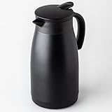 アトラス 保冷ポット 保温ポット 1L 軽量スリム 節電 省エネ 卓上ポット ステンレスポット 魔法瓶 保温 保冷 真空断熱二重構造 洗いやすい ワンタッチレバー 広口 ブラック ATP-1100BK