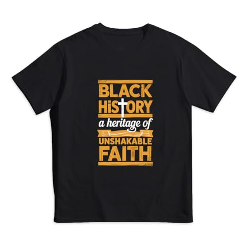 GERCASE Unshakeable Faith Black History Month Women Men Kids Kids' 100% Cotton T-Shirt - Soft Tee for Boys & Girls