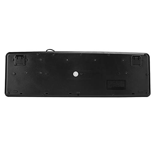 banapoy Tastiera per Computer con Stampa Grande, Tastiera USB Cablata Full Size a 104 Tasti con Tasti Bianchi con Stampa Grande per Anziani Ipovedenti Ipovedenti(Nero)