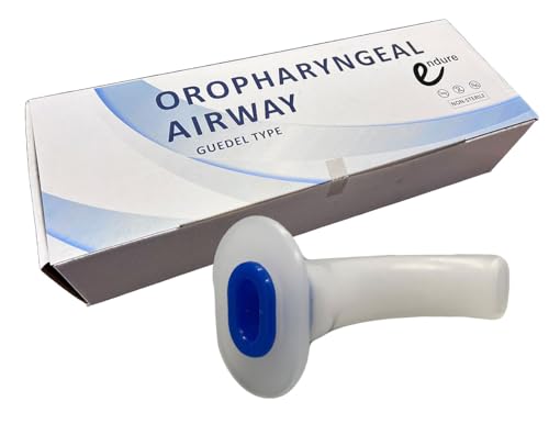 Endure Oropharyngeal Airway, Disposable Oral Airway Tube for First Aid, Box of 50 OPA (Blue, #00-50 mm)