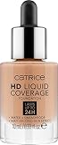 Catrice Mini HD Liquid Coverage Foundation, Make Up, Nr. 040 Warm Beige, nude, für Mischhaut, für unreine Haut, langanhaltend, mattierend, matt, vegan, ölfrei, wasserfest (10ml)
