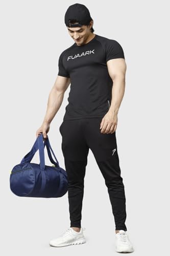 Image of FUAARK Men's Aura Textured Round Neck Regular Fit Gym Sports T-Shirt