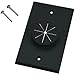 Midlite Products Single Gang Wireport Cable Pass Through Wall Plate with Grommet - Black - 1GBK-GR1