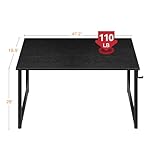 ODK 48 Inches Computer Desk for Home Office, Office Table for Small Spaces, Writing Desk with Headphone Hooks, Black - Image 3