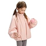 [KOSIKINI] スプリングコート 女の子 マウンテンパーカー キッズ ジャケット 子供 ジャンパー 女の子 ウインドブレーカー ジャージ 春 秋 服 アウター 長袖 子供服 かわいい 120 130 140 150 160 170 ピンク キッズ ジュニア ウインドブレーカー 女の子 ウインドブレーカー キッズ 女の子 服 可愛い服 GirlJk001-PK-120