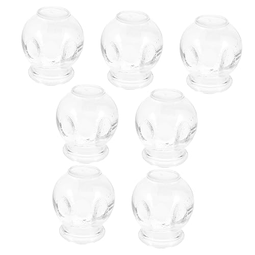 Healeved 7-Piece Thickened Glass Cupping Set Household Vacuum Massage Therapy Cups for Back Pain Relief Chinese Cupping Therapy for Muscle Recovery and Relaxation