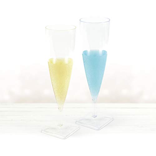 Decorline- Eleganter transparenter Wiederverwendbar Sektgläser Plastik- Champagnergläser aus Plastik, 220ml, 6 Stück Cover