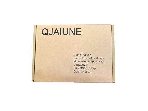 Qjaiune 2pcs M18x1.5 Tap, M18 Metric Thread Tap Right Hand Thread Tapping Tool, HSS Thread Milling Taps (M18 x 1.5, Taper & Plug Tap)