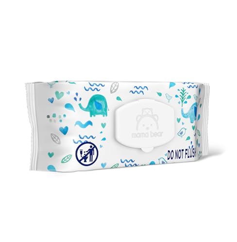 Image of Amazon Brand - Mama Bear 99% Water Baby Wipes, Hypoallergenic, Fragrance Free, 72 Count