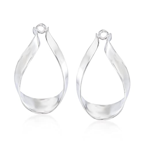 Ross-Simons 1145110 Sterling Silver Ribbon Drop Earring Jackets thumb #2