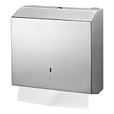 Distributore Asciugamani Dispenser Carta Asciugamani Acciaio Inossidabile, Dispenser Carta da Parete con Serratura, per Piegati a Z/N Asciuga 250-400, Pubblici, Bagno, Cucina