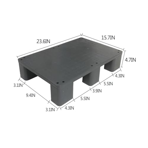 DurabLogistics Palette en plastique étanche avec barrière anti-humidité Design ventilé Noir 100 x 80 x 14 cm