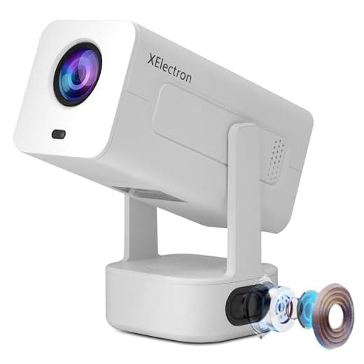 XElectron Techno Android 13 Smart Projector, Bass Speaker, Remote Focus, 1080P & 4K Support, Rotatable Design, Auto Keystone with Netflix, Prime, YouTube, etc, WiFi & BT, Screen Mirroring, 720P Native
