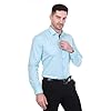 Sparrow Outfit Men’s Cotton Blend Regular Fit Shirt | Casual Wear Formal Shirts for Men and Boys | Spread Collar Long Sleeve Button Down Shirt for Office and Special Occasions (Baby Blue Zigzag)