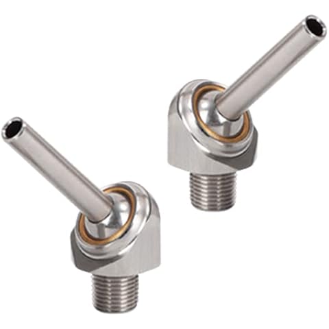 PGFUN 2 Pcs 1/8" PT x 10/30/50mm Screw-in Bolt Type 304 Stainless Steel Coolant Nozzle Inclined-Injection High Pressure Adjustable Water Oil Cooling Nozzle for Lathe, Milling, CNC Machine(30mm) Cover