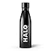 HALO Hydration butelka na wodę ze stali nierdzewnej 500 ml – termos z podwójnymi ściankami do nawadniania i elektrolitów miksera – gorące lub zimne napoje – wszystkie czarne
