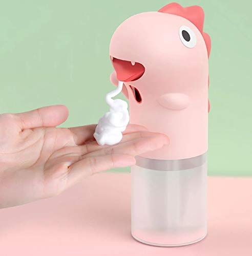 Dino Automatic Hand Soap Dispenser, Foam Soap Dispenser, Hands Free Infrared Motion Sensor for Foaming Soap, Kids Touchless Foaming Soap Dispenser, Hands Free Soap Dispenser (Pink)