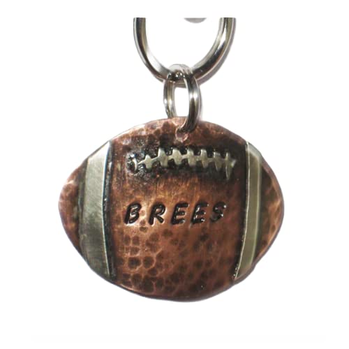 Football Dog Pet Id Tag-Copper, Nickel, Domed Pet Tag-Custom Hand Cut, Stamped Dog Tag-Dog Tag-Personalized Pet Id-Dog Tag