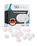 emico Kappen für Torx-Schrauben T20 - Weiß - 100 Stück - Abdeckkappen aus flexiblem LDPE - Rückstandsfrei & passgenau - Ideal für EIN sauberes Erscheinungsbild & sicheren Schutz