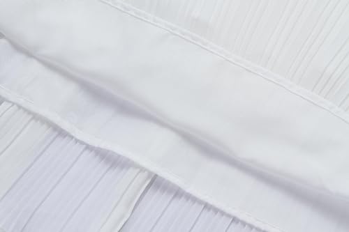 ZESICA Women's 2025 Summer Sleeveless Halter Neck Ruffle Tiered Layed Chiffon Flowy Swing Long Midi Dress,White,Small - Image 8