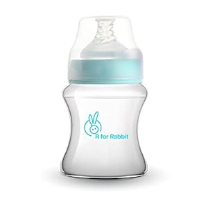 R for Rabbit First Feed Plastic PP Baby Feeding Nipple Milk Bottle with Anti Colic for New Born Babies | Kids of 0 Months or Years Old 150 ml (Light Blue)
