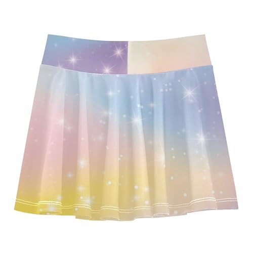 Rainbow Tennis Skirt for Girls with Built-in Shorts Flowy Little Girls Golf Skort Sports Skirts with Pockets2