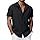 HMIYA Herren Hemd Kurzarmhemd Baumwolle Hemd Sommer Freizeithemd Regular Fit Businesshemd,Schwarz,4XL