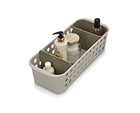 Joseph Joseph EasyStore - Bathroom essentials Storage Basket Organiser with moveable pot and divider, Slimline- Ecru [Warehouse]