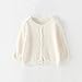 Baby Girls' and Toddler Long Sleeve Knit Button Front Cardigan Lace Knit Cardigan Kids Knitted (White, 18-24 Months)