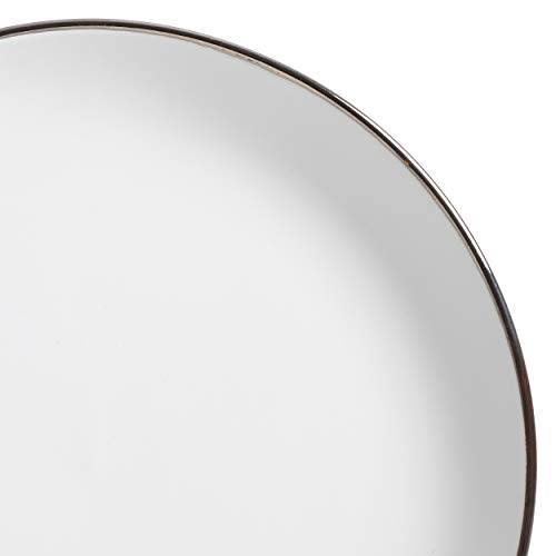 Gibson Home 127318.16R Rockaway Round Stoneware Dinnerware Set, Service For 4 (16Pcs), Matte White/Metallic Rim thumb #4