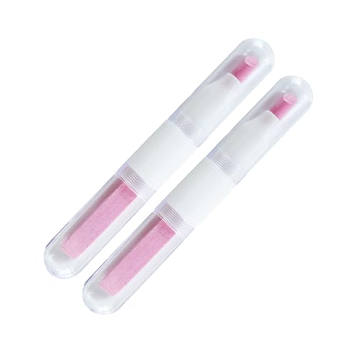 Ceramic Pusher Files for Nails, Manicure Fingernail Files with Cases, Professional Precision Filing Cuticle Remover, Manicure Stick, 2 Pieces