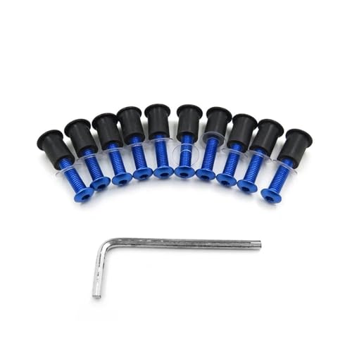 Piezas motocicleta tornillos parabrisas azul con tuercas tornillo y arandela 4
