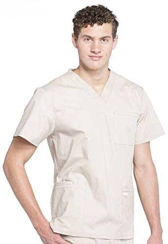Image of Cherokee WW Professionals Men's V-Neck Scrub Top 4 Pockets Medical Shirt