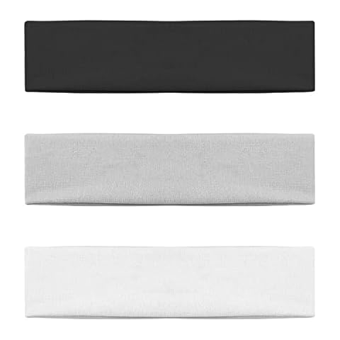 ALLY-MAGIC Yoga Cotton Headbands, Stretchy Elastic Solid Headbands Mixed Colors Ballet Head Band Suitable for Yoga Pilates Running Cycling Y6-TLFD (Black) (Dark) Cover