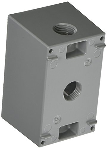 Hubbell Raco 5385-0 2-5/8-Inch Deep Weatherproof Electrical Box With (1) Gang, (3) 1/2-Inch Outlets, 4-1/2-Inch X 2-3/4-Inch, Gray #TOP19