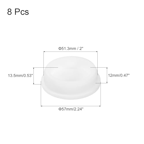 Image of MECCANIXITY 8pcs T-Shaped Silicone Plugs 51.3mm 2 Inch Dia Snap in Plug Hole Seal Cover Round Rubber Stopper for Kitchen Rubber Bulkheads Waterproof Sealing Plugs White
