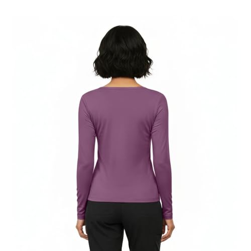 Image of Natural Uniforms Women's Long Sleeve Underscrub T-Shirt - Cotton Blend Scrub Base Layer for Nurses & Medical Professionals